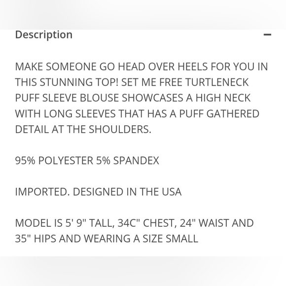 Set me free turtleneck puff sleeves blouse - Picture 4 of 4